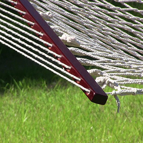 Sunnydaze Double Wide 2 Person Cotton Spreader Bar Rope Hammock, 2