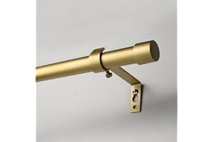 Curtain Rods Modern Minimalist Style,3/4 Inch Diameter Adjustable Curtain Rods for Windows, 16-48", Gold