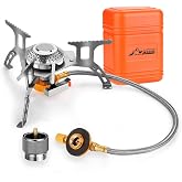 WADEO Camping Stove, 3700W Portable Backpacking Stove with Piezo Ignition | Portable Burner, Camp Stove for Outdoor Camping Backpacking, with Fuel Canister Adapter and Carry Case