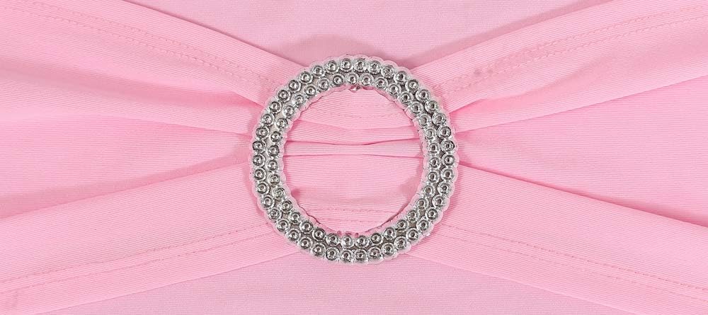 mds Pack of 50 Spandex Chair Sashes Bow sash Elastic Chair Bands Ties with Buckle for Wedding and Events Decoration Lycra Slider Sashes Bow - Baby Blue: Furniture & Decor