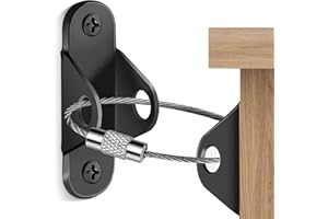 Ougourim Furniture Anchors (10 Packs) Anti Tip Furniture Anchors for Baby Proofing, Furniture Wall Anchor Earthquake Straps for Furniture Dresser Wall Safety Anchor Furniture Fasteners to Wall, Black