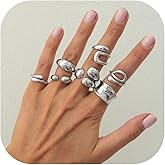 HUASAI Gold Chunky Rings for Women Adjustable Stackable Statement Jewelry Knuckle Ring Set