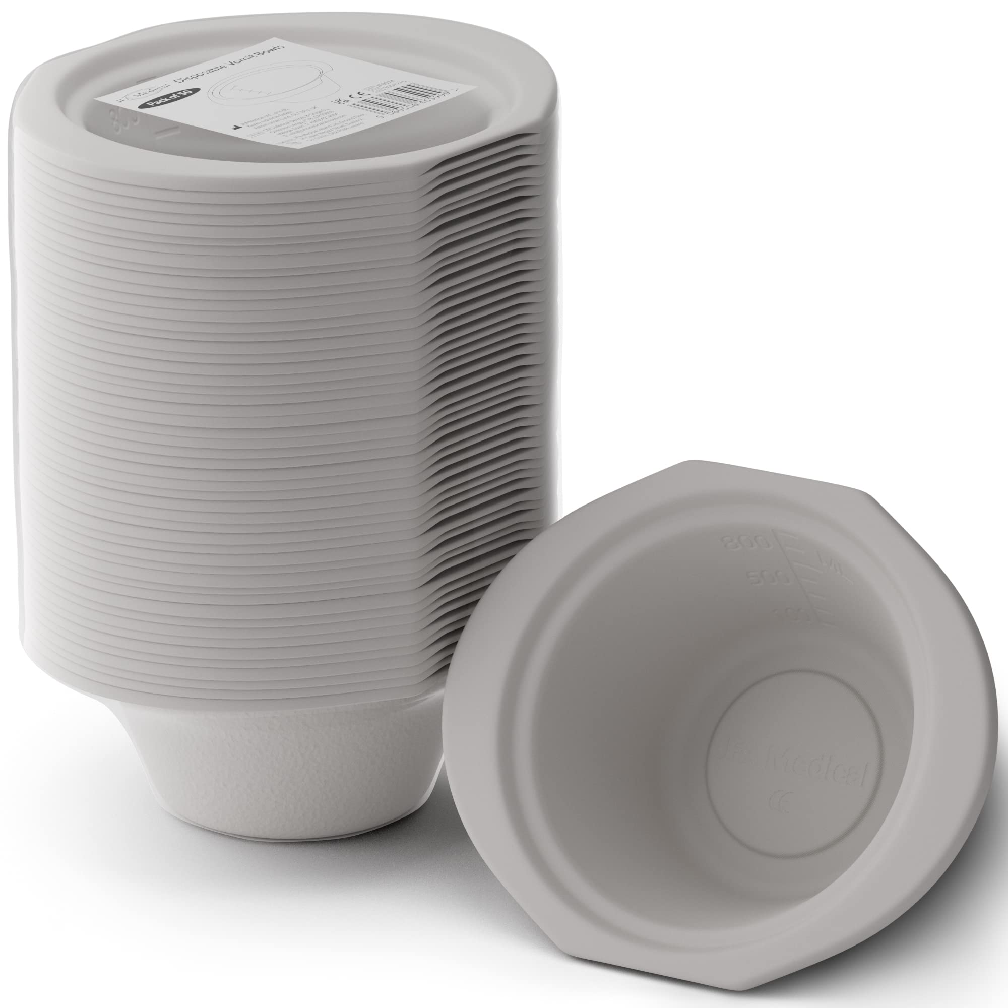 JFA Medical Disposable Pulp Sick Bowls – Pack of 50