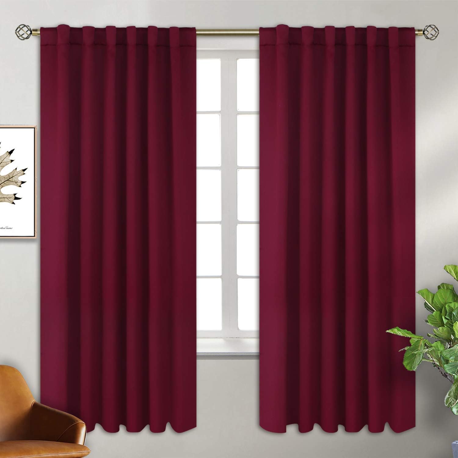 Best dark burgundy curtains for living room