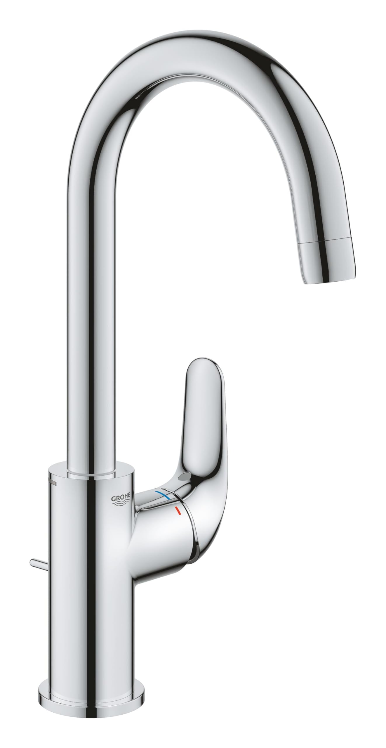 GROHE Swift QuickFix – Basin Mixer with Pop-Up Waste Set (L-size 331 mm, Swivel Spout, 28mm Ceramic Cartridge Energy & Water Saving, Tails 3/8 Inch, Easy to fit with GROHE QuickTool), Chrome, 24330001