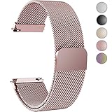 Fullmosa Compatible Gear S3 Bands, Milanese Loop 22mm Watch Band Quick Release Compatible Samsung Gear S3 Frontier/Classic/Huawei Watch 2 Classic Band, Rose Pink