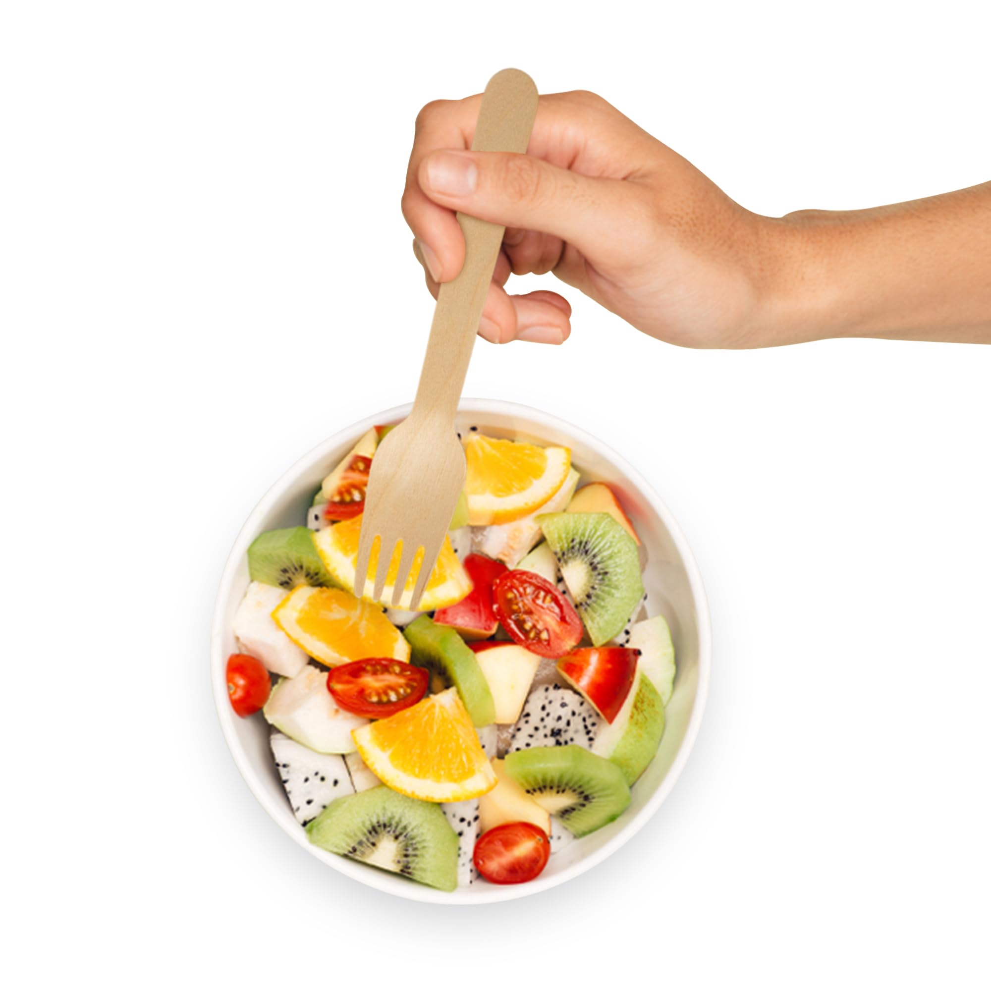 We Can Source It Ltd - Wooden Disposable Forks 160mm - Eco-Friendly 100% Natural Biodegradable Fully Compostable Cutlery Set - Great for Parties BBQ Picnics and Events - 100 Pack