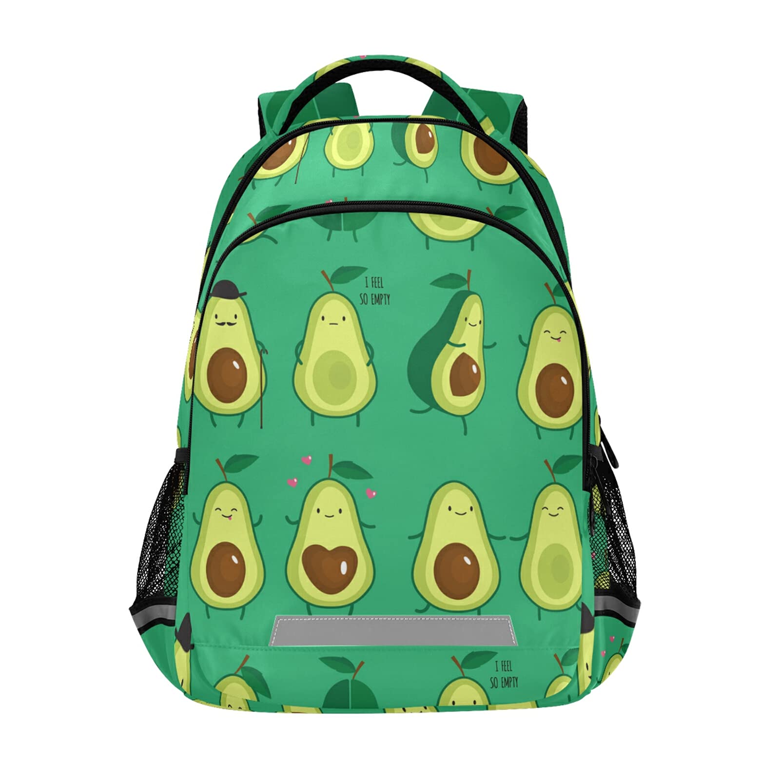 Funny Avocado Green Backpack for Students Boys Girls School Bag Travel Daypack Rucksack