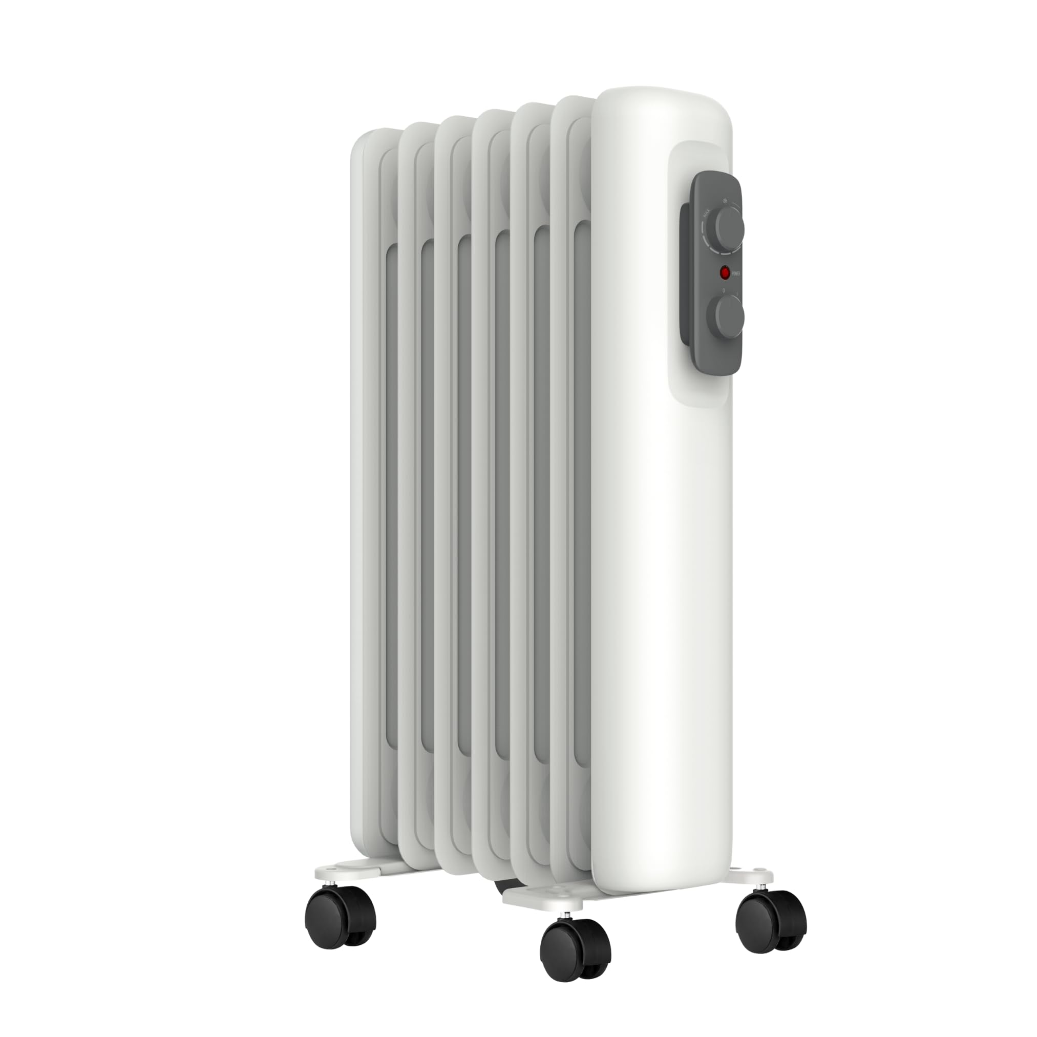 MYLEK Oil Filled Radiator Electric Heater 1500W, Portable With Adjustable Thermostat, 3 Heat Settings, Tip Over Protection, Thermal Safety Cut Out, Energy Efficient (1.5kW)