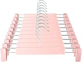 GUANJUNE Clothes Pants Hangers 10 Pack Pink with 360° Swivel Hooks