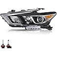 TUSDAR For Halogen Model 2016 2017 2018 Nissan Maxima S SL SV Headlight Assembly Projector OE Style Headlamp Driver Left Side Bulbs Included