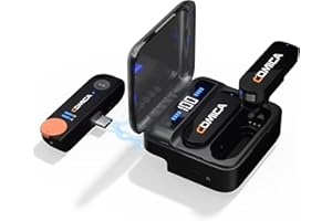 Comica VIMO-S 2.4G Wireless Lavalier Microphones for USB-C Android Smartphone Laptop Lav Mic for Type C with Real-time Monito