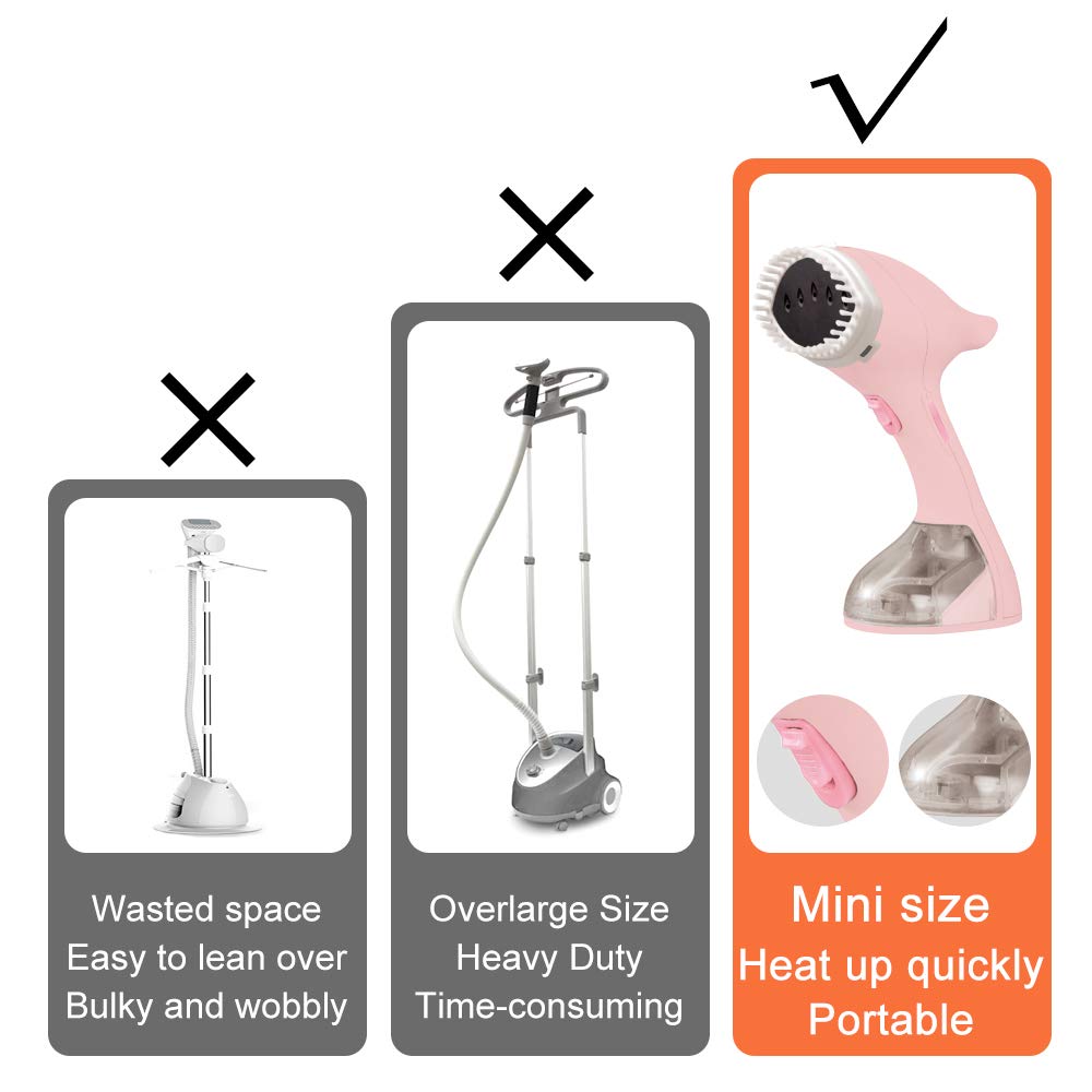 Queenwill Garment Steamer for Clothes Handheld Steamers Fast Heat-up for Home and Travel