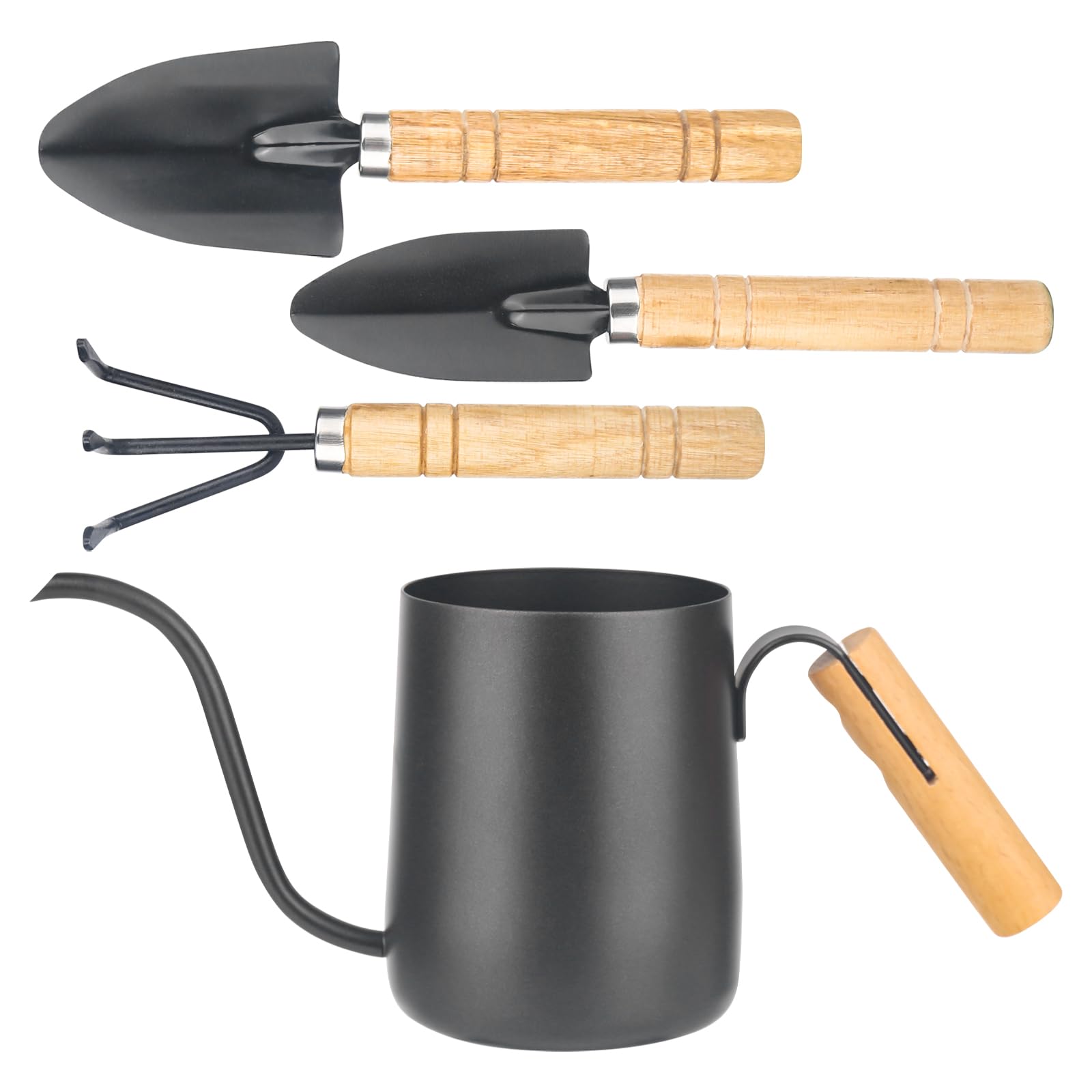 XTDMJ 350 ml Black Stainless Steel Mini Watering Can, Small Indoor Plants, Bonsai Trees & Potted Plants