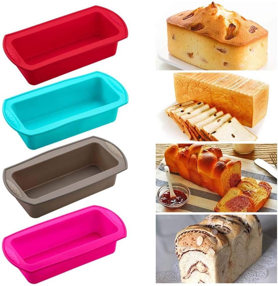 1PC Bread Loaf Pan,Rectangular Silicone Mold Baking Tools Candy Toast Mould Easter Bread Baking Tool Supplies Cake Bakeware Pan,Blue