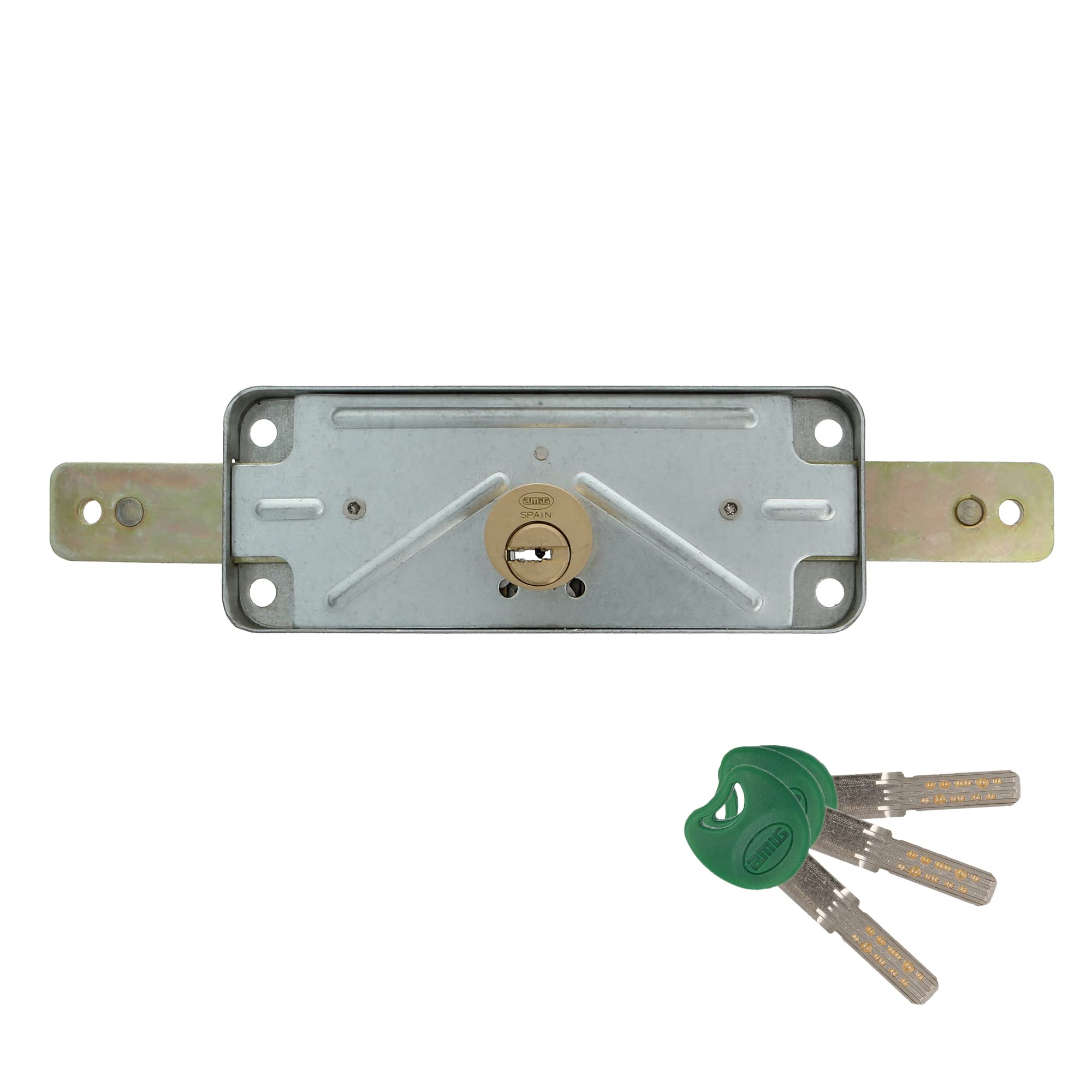 Amig - Metal Locking for Blinds & Shutters | Zinc-Plated Steel | 15 mm Cylinder | 3 Nickel-Plated Brass Keys | Internal Drive, Zinc-Plated, 15 mm, Steel