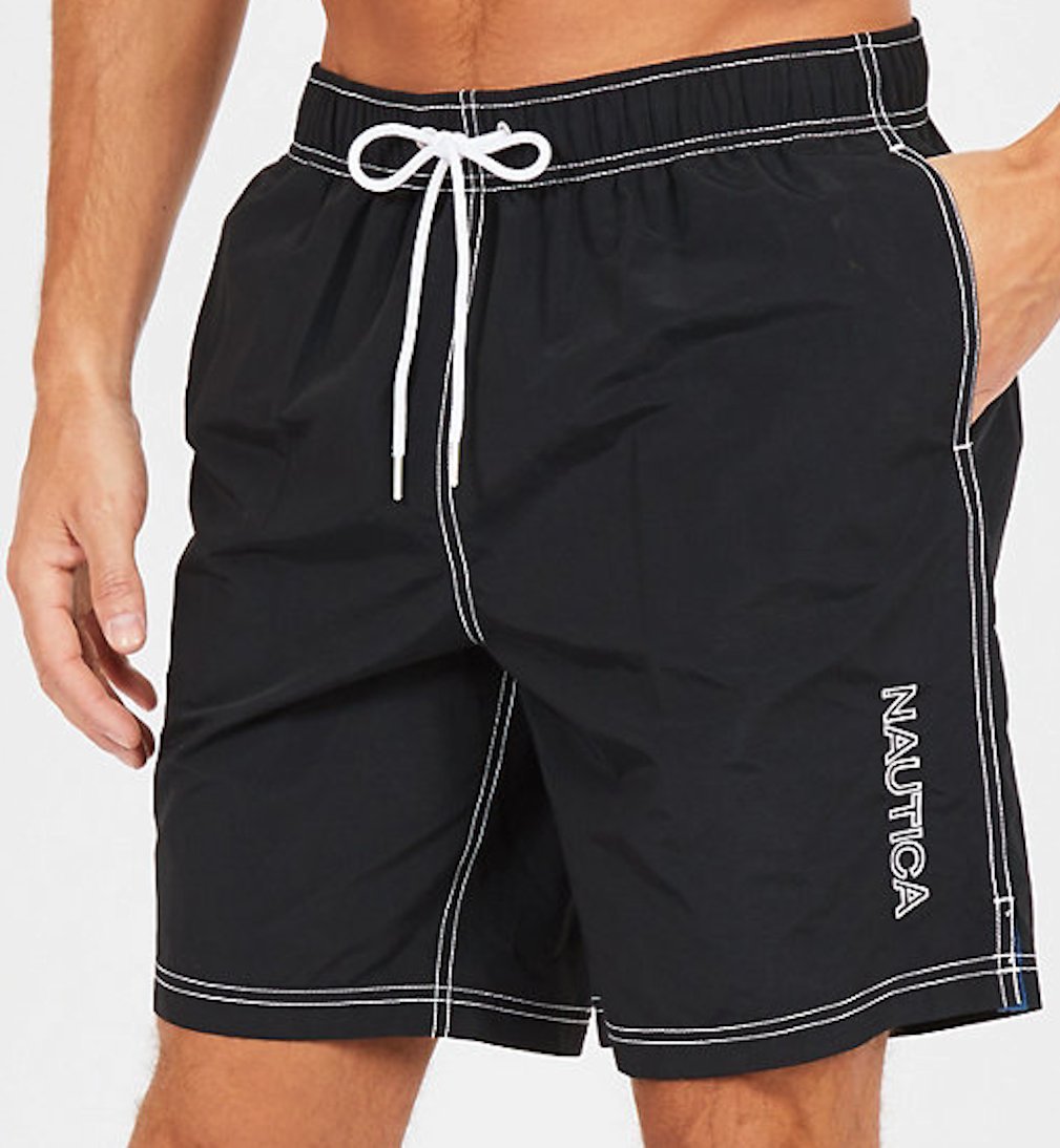 Nautica Mens QuickDry Logo Swim Trunk Shorts Beachwear Central