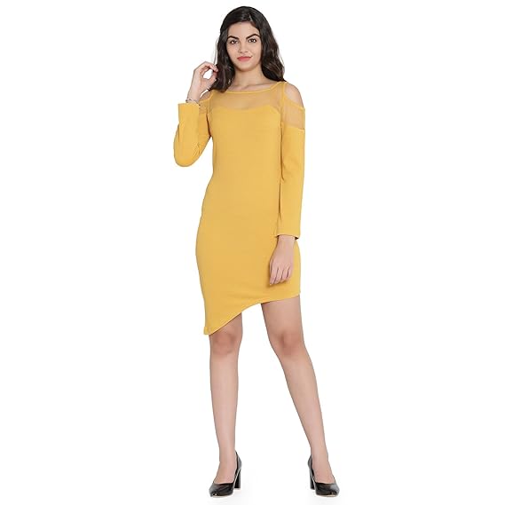 mustard sheath dress