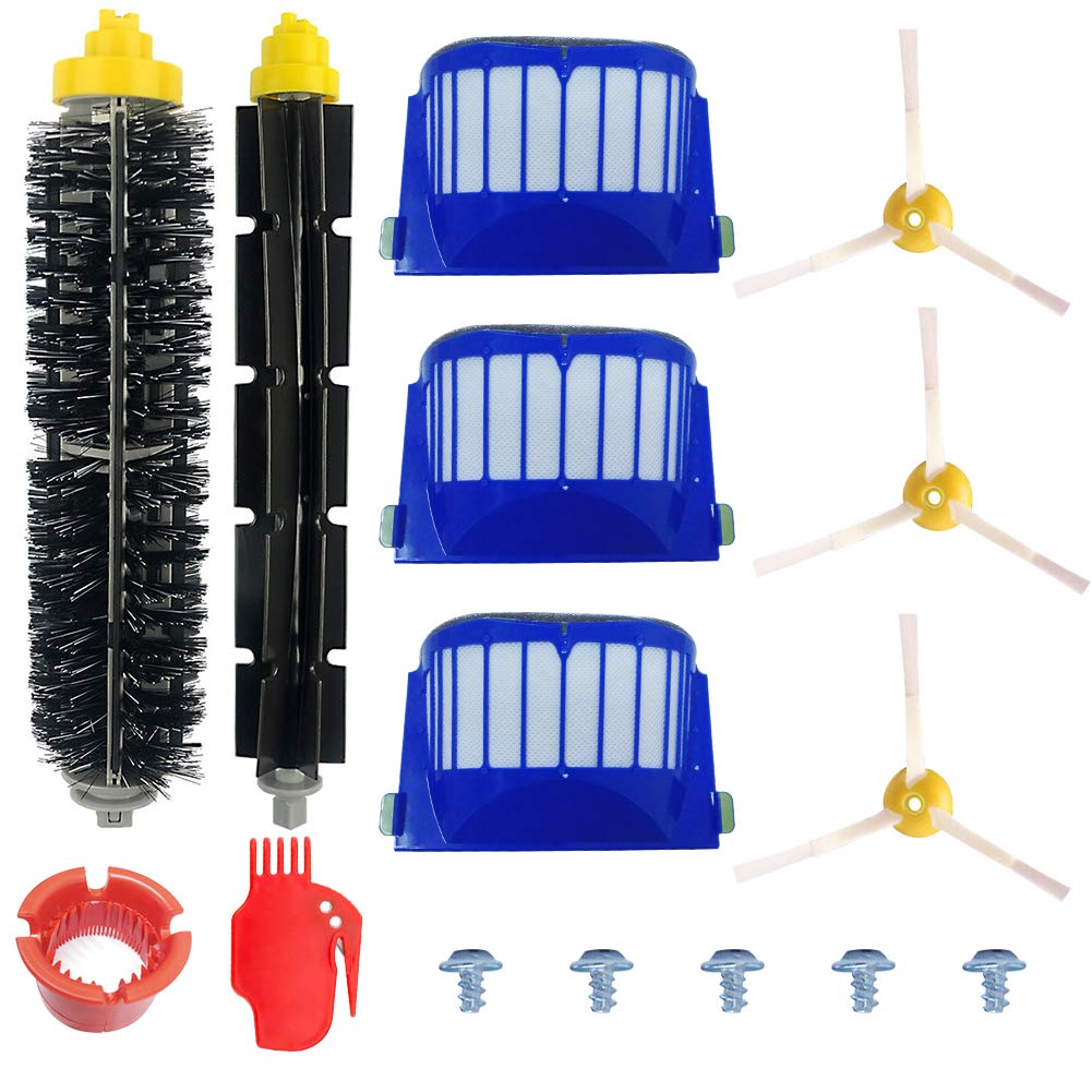 Kit Cepillos Repuestos de Accesorios para Aspiradoras iRobot Roomba Serie 600 605 610 615 616 620 625 630 631 632 639 650 651 660 670 671 680 681 691-15PCS