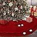 OurWarm Knitted Christmas Tree Skirt, 48 Inch Large Red Tree Skirt for Christmas Decorations Holiday Luxury Thick Tree Xmas Ornaments