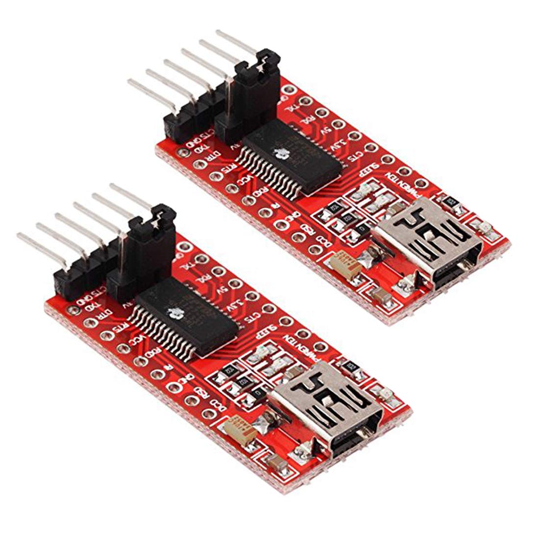 Hailege 2pcs FT232RL FTDI Mini USB to TTL Serial Converter Adapter Module 3.3V 5.5V FT232R Breakout FT232RL USB to Serial Mini USB to TTL Adapter Board for