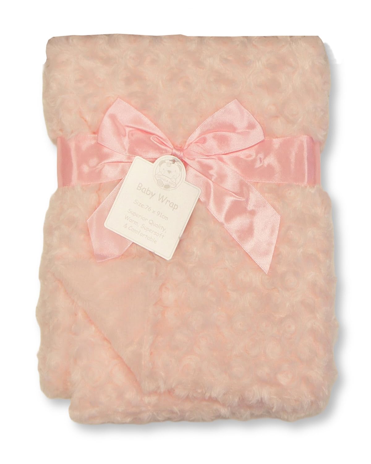 Baby Rosebud Coral Fleece Wrap Blanket - 4 Colours (Pink)