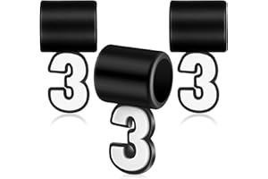 Thiccywoov 3 Pcs Number 0-9 Pendant for Sports Silicone Baseball Number Necklaces Pendant Baseball Charms for Football Soccer Softball Fan Braided Rope Tornado Necklace