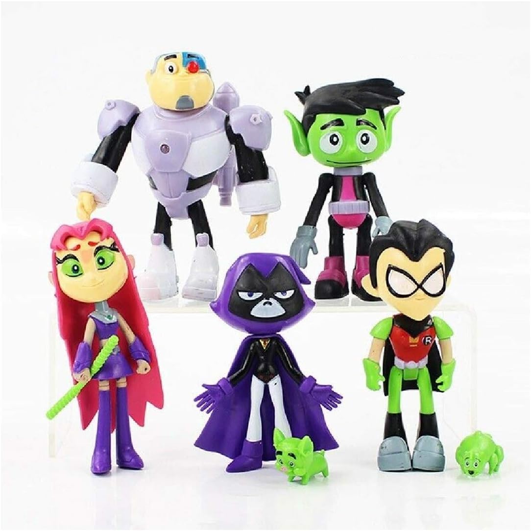 Titans Teen Go Figures 7 Piece Set Action Toy Robin Cyborg Beast Boy Raven Starfire
