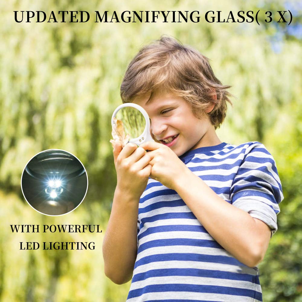 Morpilot Kids Explorer Kit Adventure Toys Christmas Birthday Gifts- Binocular,Flashlight,Compass,Magnifying Glass,Whistle,Bugs Collector and Drawstring Backpack for 3-10 Years Old Boys Girls Camping and Hiking Bird Watching