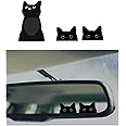 3 PCS Cute Kitty Cat Mirror Decals for Car, Rearview Mirror Back Mirror Peeking Vinyl Sticker, Car Acceesories, Car Decals for Women Girls, Small Sticker for Laptop Hard case Waterbottle (CAT)