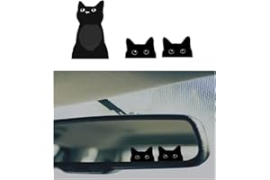 MAKTEM 4 PCS Cute Kitty Cat Mirror Decals for Car, Rearview Mirror Peeking Vinyl Sticker, Car Acceesories, Car Decals for Women Girls, Small Sticker for Laptop Hard case Waterbottle (CAT)