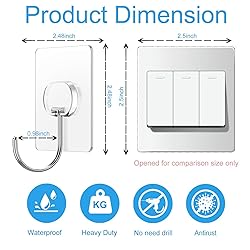 Large Adhesive Hooks for Hanging Heavy Duty Wall