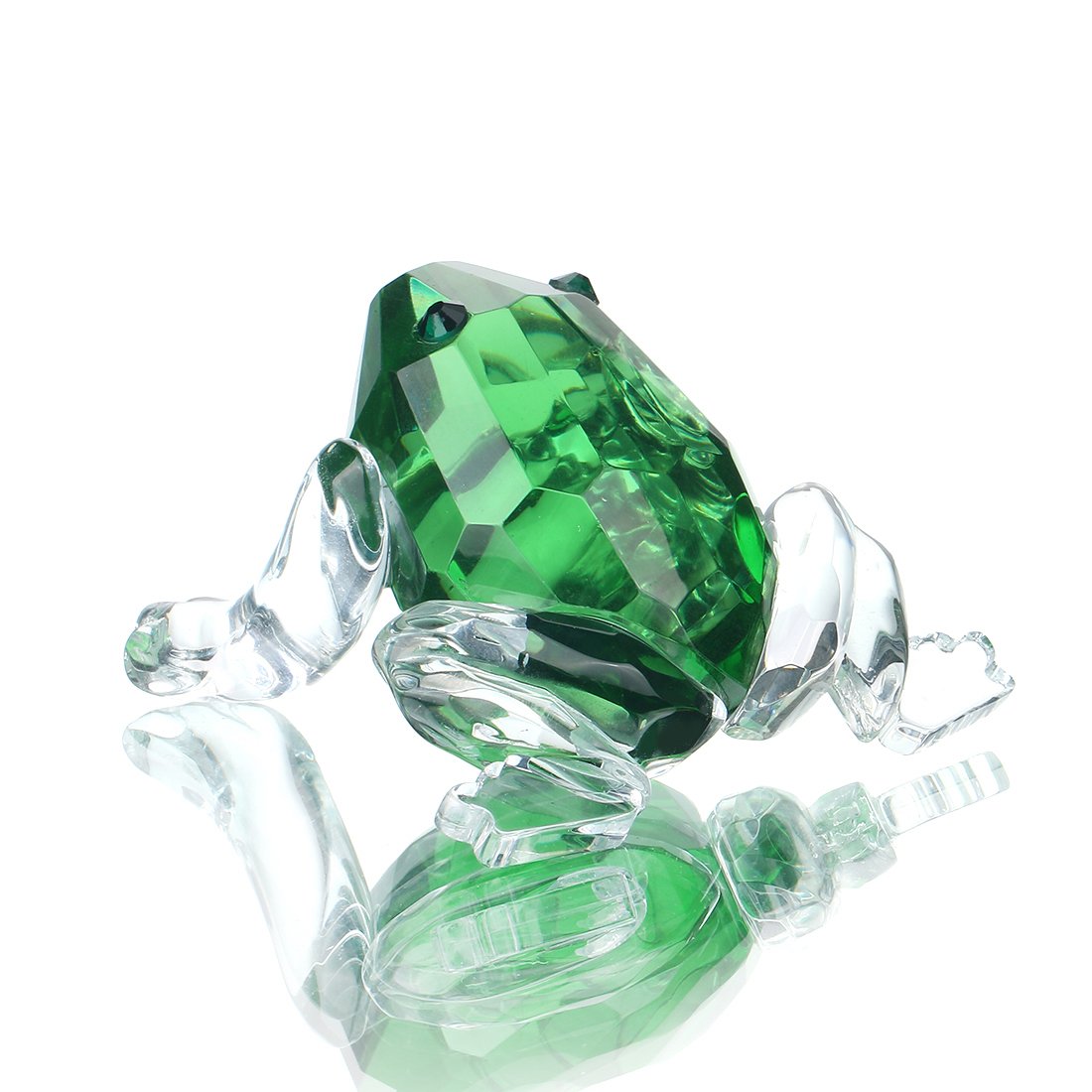 H&D HYALINE & DORA Mini Crystal Frog Figurine Collection,Glass Animal Paperweight Table Centerpiece Ornament(Green) — image 1