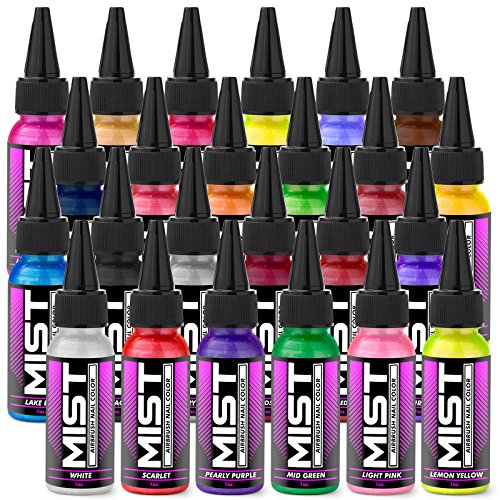 PointZero Complete Airbrush Nail Art Kit - 24 Color 480 Stencil Set - Thumbnail 4