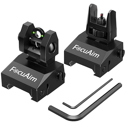 R2 Iron Sights, Fiber Optic Flip Up Iron Sights for Picatinny Rail 