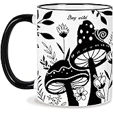 Silkwishes Mushroom Gifts for Women, 11 Oz Boho Coffee Mug, Valentines Day Birthday Gift for Woman, Hippie Gifts for Women, Mushroom Cup, Cute Coffee and Tea Mug Microwave & Dishwasher Safe