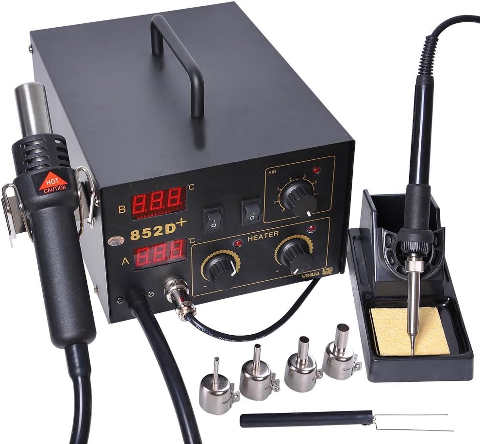 Porfessional Work Bench SMD Hot Air & Iron Soldering Desoldering Rework Solder Station