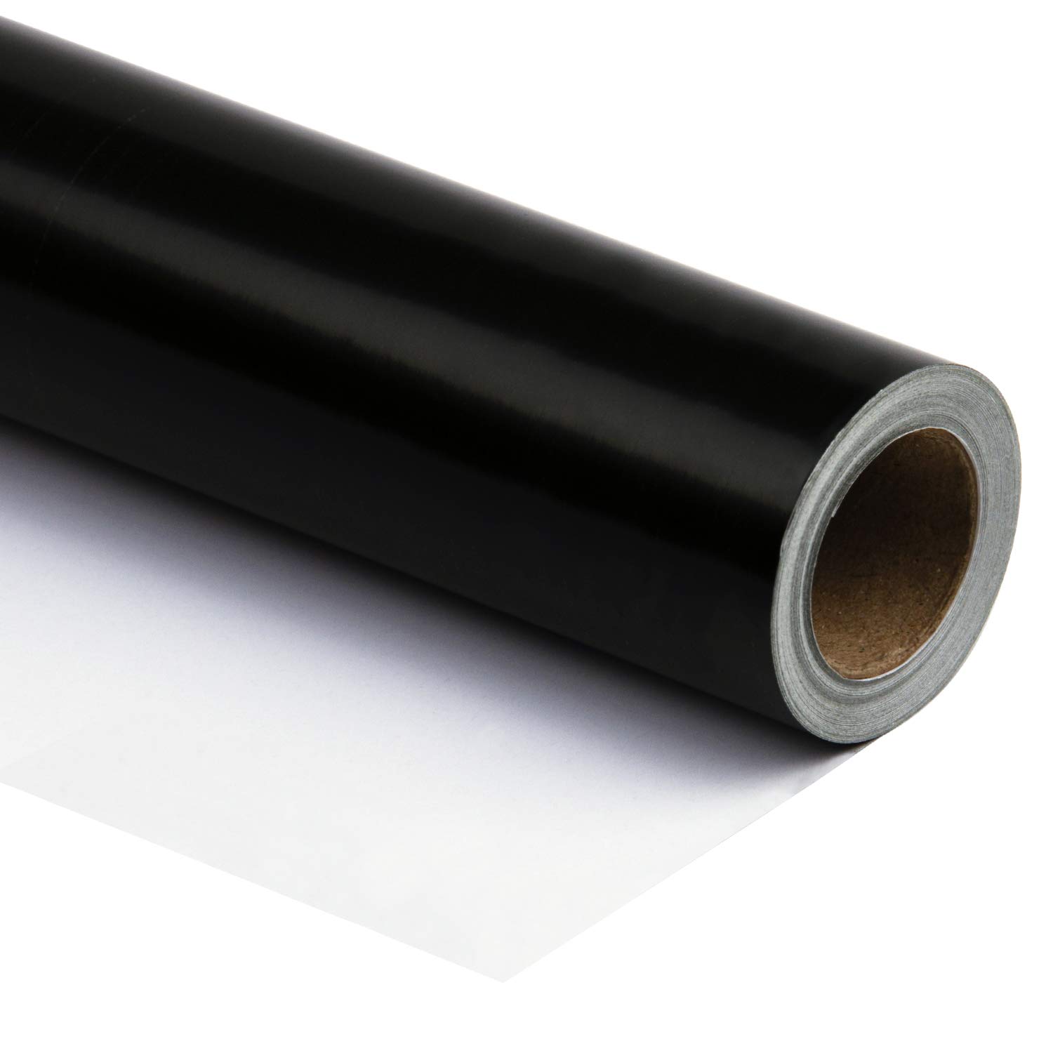 RUSPEPA Black Glossy Wrapping Paper - Solid Color for Wedding, Birthday, Shower, Congrats, and Gifts - 76 cm x 10 m