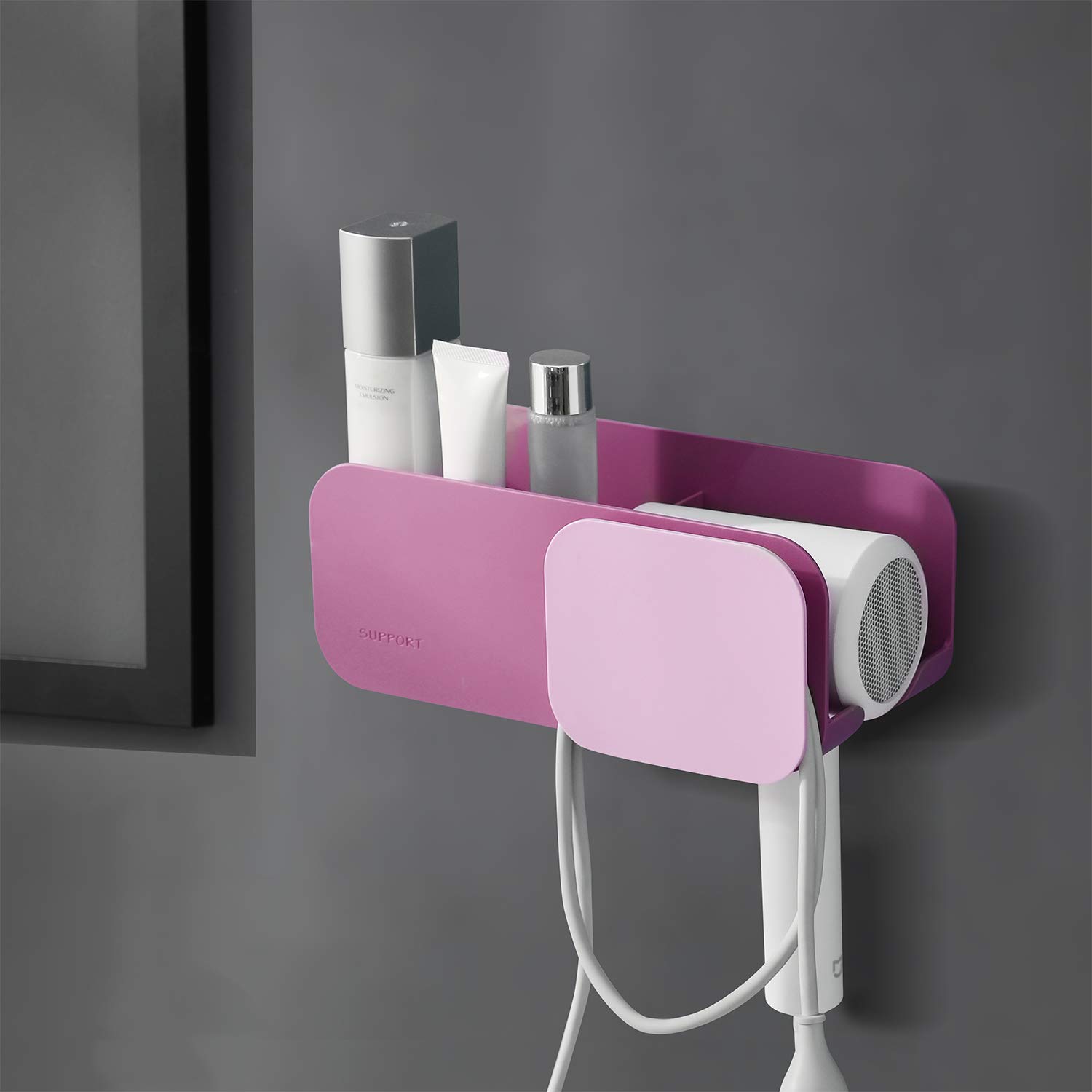 Taozun Hair Dryer Holder Self Adhesive Blow Dryer Holder Bathroom Bathroom Styling Tool Organizer Storage for Blow Dryer Curling Wand Straightener Brushes