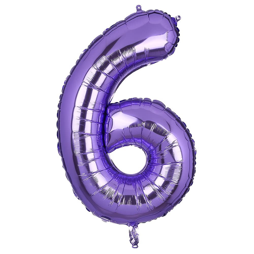 100 cm Large Purple Number 6 Foil Balloon Foil Mylar Giant Girl Helium Balloons Birthday Party Decoration Deliveries Baby