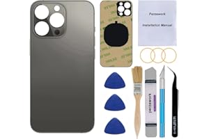 Perzework OEM Rear Cover Back Glass Replacement for iPhone 13 pro max 6.7 inches (Graphite) All Carriers with Pre-Installed Adhesive and Repairing Tool Kits