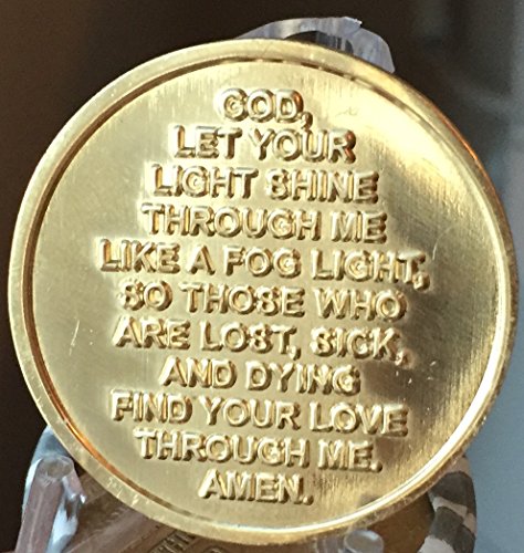 Fog Light Prayer Lighthouse Clean Bronze Medallion Chip - Recoverychip