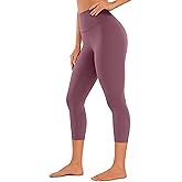 CRZ YOGA Womens Brushed Naked Feeling Workout Capri Leggings 21"- High Waisted Gym Compression Tummy Control