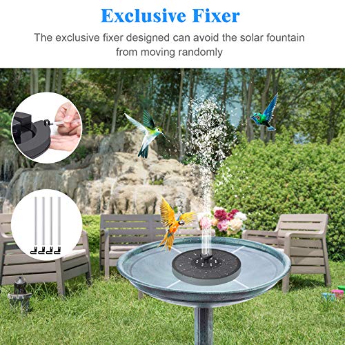 Gocheer Upgraded 3W Solar Fountain Pump with LED Lights , 7 Nozzles for Different Water Styles, Outdoor Floating Solar Powered Water Fountain Pump with Storage Battery for Bird Bath Garden Pond Pool