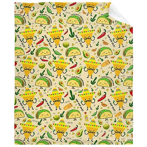 Darani Mexico Taco Lightweight Super Soft Cozy Throw Blanket Warm and Lightweight Soft Flannel Blankets 50x40 Small for Kid Bed Blanket