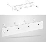 SONGMICS Coat Rack Wall Mounted 4 Dual Hooks White LHR23WT view 7