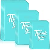 Jeyiour 300 Pcs Thank You Merchandise Bags 3 Size Shopping Bags for Business with Handles Thank You Gift Plastic Boutique Goodie Sacks for Wedding Stores Packaging(Blue)