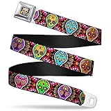 Buckle-Down Seatbelt Belt - Six Sugar Skulls Multi Color - 1.5