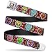 Buckle-Down Seatbelt Belt - Six Sugar Skulls Multi Color - 1.5