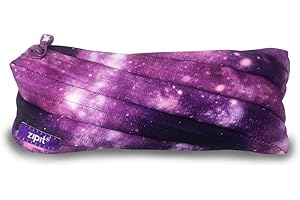 ZIPIT Colorz Pencil Case for Girls | Pencil Pouch for School, College and Office | Pencil Bag for Kids (Purple Galaxy)